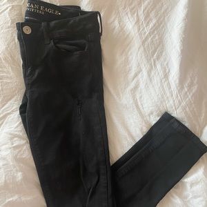 American Eagle Next Level Black Ripped Skinny Jean